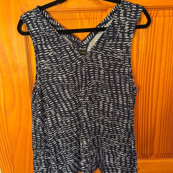 NWOT Donna Karan Sleepwear XL Sleeveless Blue/Black Top and Shorts - Picture 5 of 6